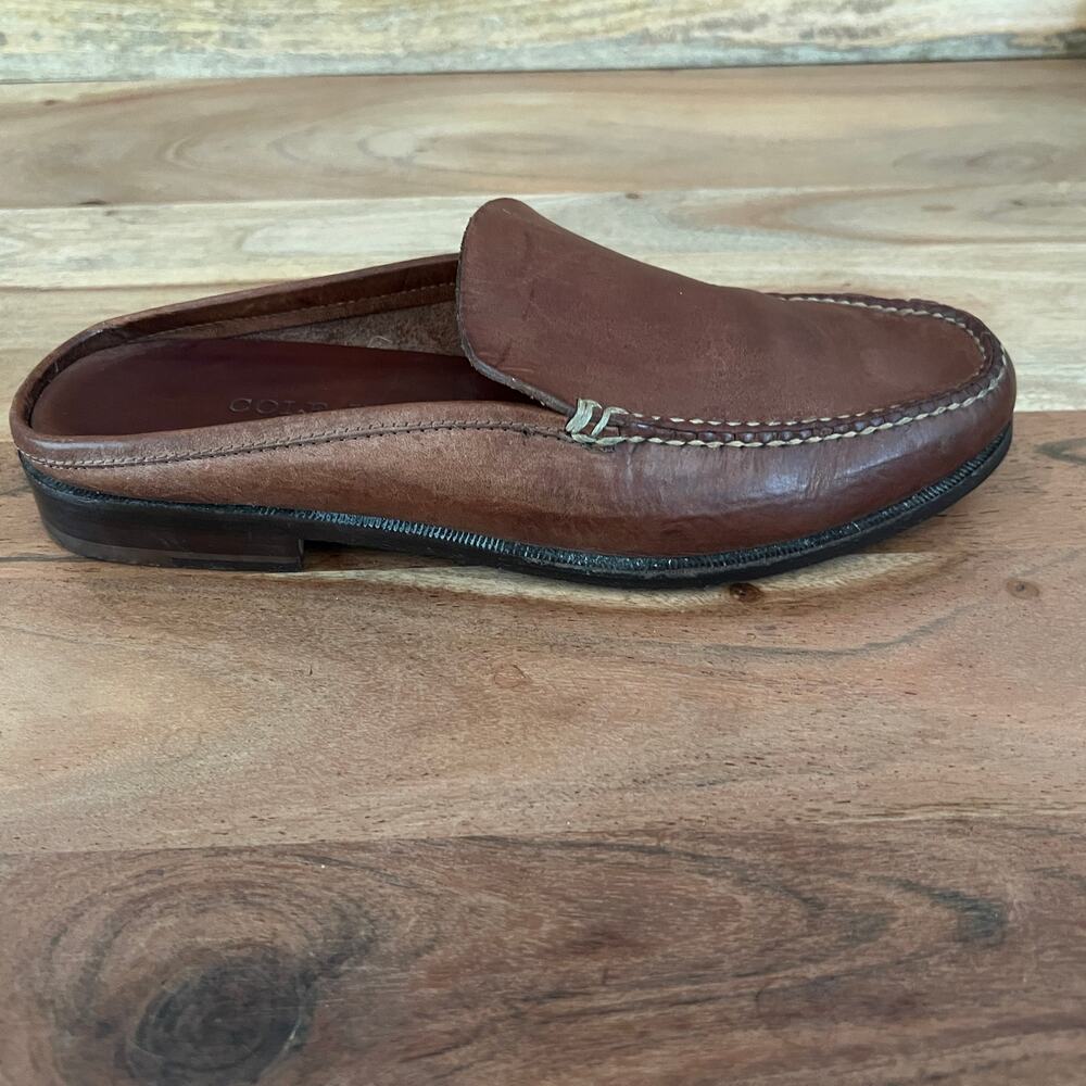 8 90's vintage Cole Haan Country Brown Leather Slip-On Mules Loafer Flats